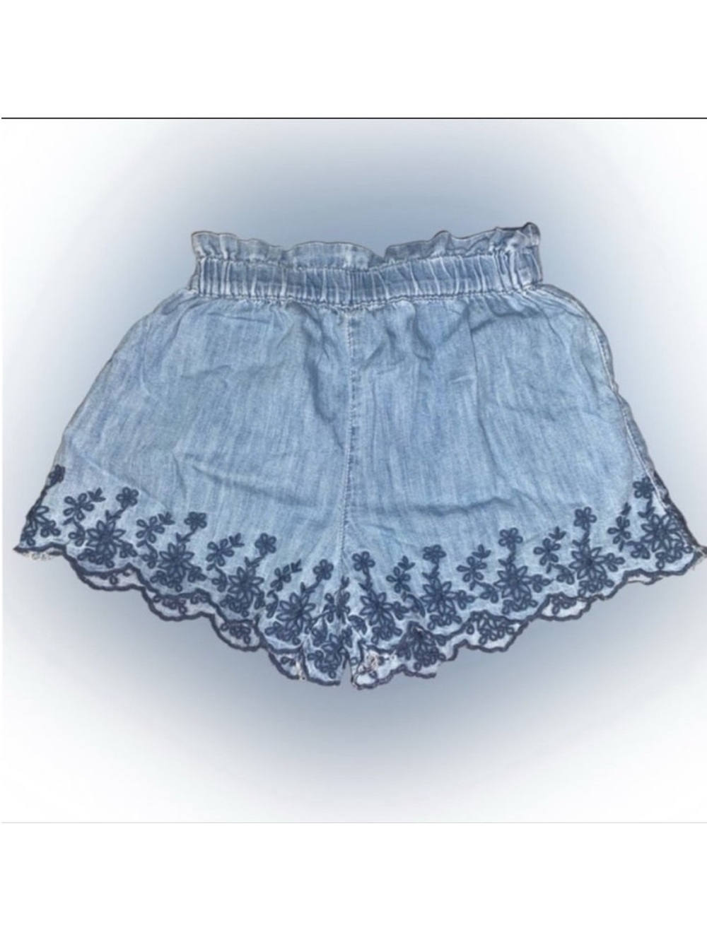 Gap Toddler Girls Chambray Floral Embroidered Shorts Size 2T
